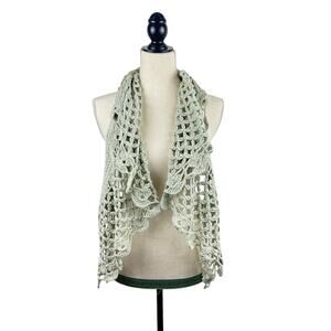 NWT Pure Handknit Crochet Vest